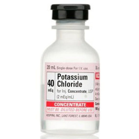 Potassium Chloride Concentrate Injection Single Dose Vial - 20 mL