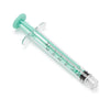 High-Pressure Polycarbonate Medication Syringe with Fixed Male Luer Lock Fitting, 3 mL, Green