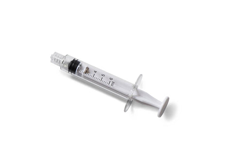 High-Pressure Polycarbonate Medication Syringe with Fixed Male Luer Lock Fitting, 3 mL, White