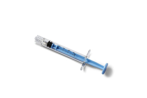 High-Pressure Polycarbonate Medication Syringe with Fixed Male Luer Lock Fitting, 3 mL, Blue