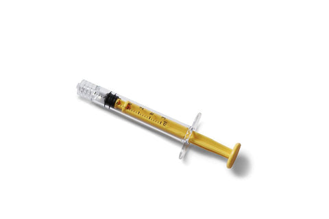 High-Pressure Polycarbonate Medication Syringe with Fixed Male Luer Lock Fitting, 3 mL, Yellow