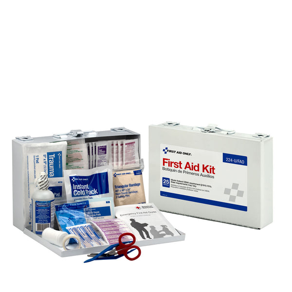 25 Person First Aid Kit, Metal Case