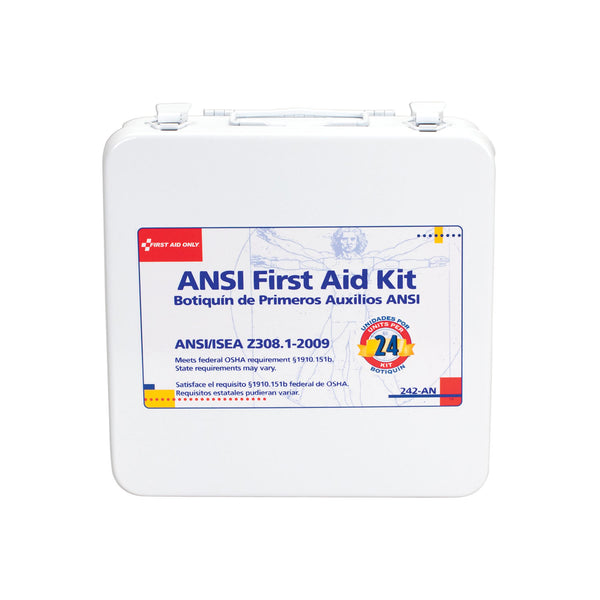 24 Unit First Aid Kit, Metal Case