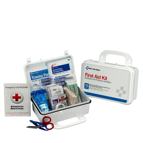 10 Person First Aid Kit, Plastic Case