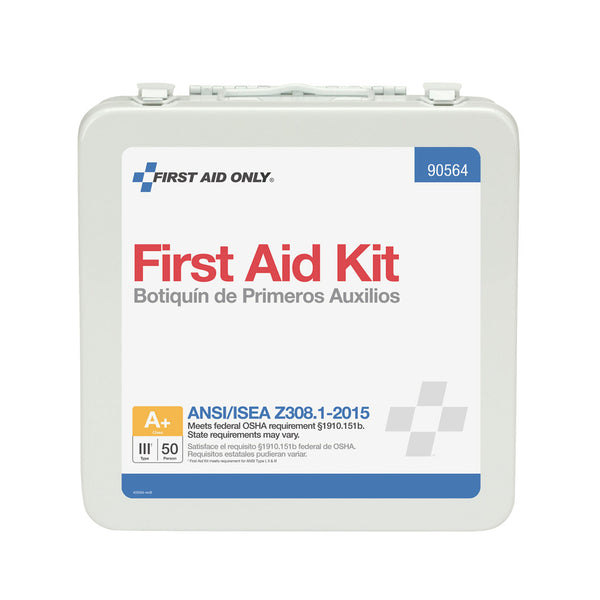 50 Person First Aid Kit, ANSI A+, Metal Case