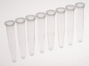 Accessories: Strip of 8 Tubes, 600ul, Polypropylene