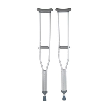 Underarm Crutches McKesson Aluminum Frame Adult 350 lbs. Weight Capacity Push Button / Wing Nut Adjustment