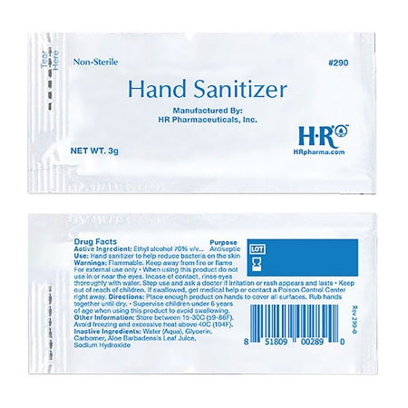 Hand Sanitizer HR® 3 Gram Ethyl Alcohol Gel Individual Packet