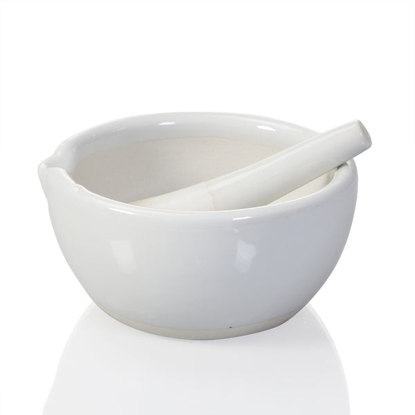 Porcelain Mortar and Pestle Set, 11 oz