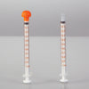 Oral Dispensers with Tip Caps, 1mL, Clear/Orange Markings, 25 Pack