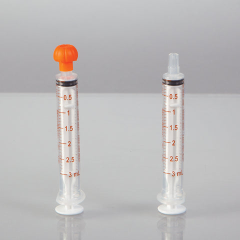 NeoMed® Oral Dispensers with Tip Caps, 3mL, Clear/Blue Marking