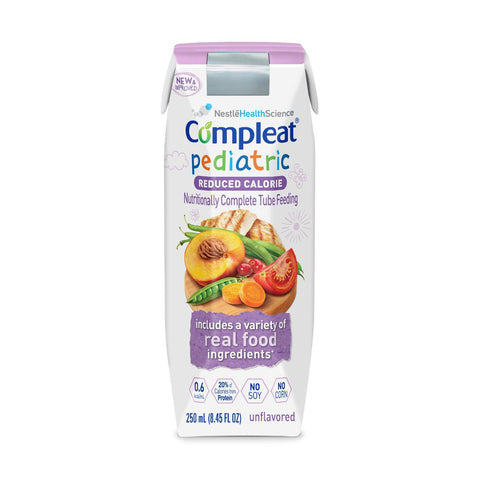 Nestle Compleat Pediatric Reduced Calorie Tube Feeding Formula, Unflavored, 250 mL Tetra Pack