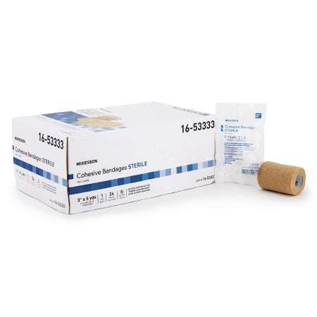 Cohesive Bandage McKesson 3 Inch X 5 Yard Standard Compression Self-adherent Closure Tan Sterile