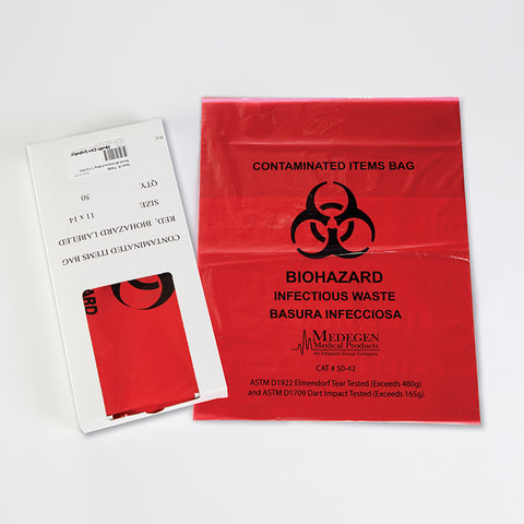 Small Biohazard Bags, 11-1/4 x 14-1/2