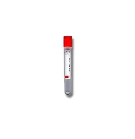 Vacutainer Plus Venous Blood / Serum Collection Tube, Plastic, Silicone-Coated, with Hemogard Closure, 6 mL, 13 x 100 mm, Red