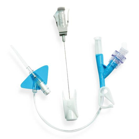 Nexiva Closed IV Catheter System, Single Port with MaxZero Needle-Free Connector, Blue, 22G x 1