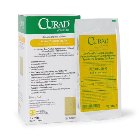 CURAD Xeroform Gauze Dressing, Sterile, 5