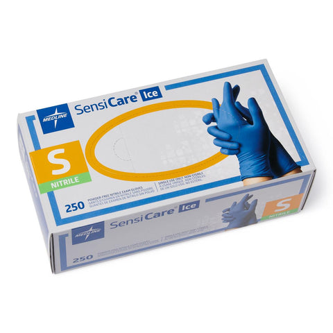 SensiCare Ice Powder-Free Nitrile Exam Gloves, Size S