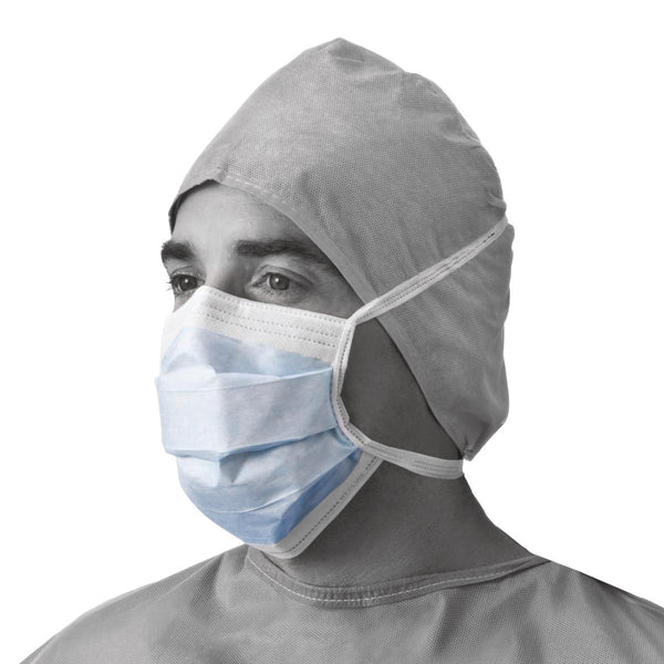 Prohibit X-Tra ASTM Level 1 Surgical Face Mask with Foam Anti-Fog Strip and Ties, Blue