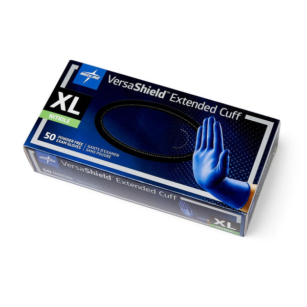 VersaShield Extended Cuff Powder-Free Nitrile Exam Gloves, Size XL