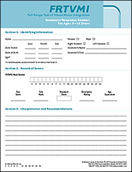 FRTVMI Summary/Response Booklet Age 510 (100)