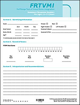 FRTVMI Summary/Response Booklet, Ages 1174 (100)