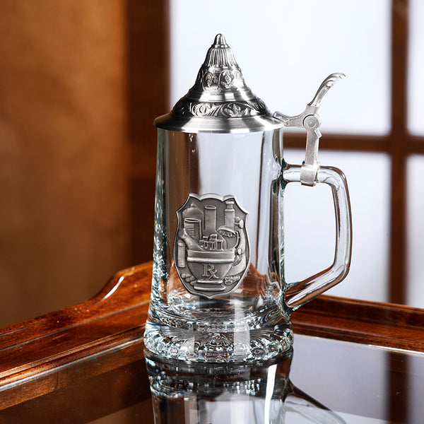 Pharmacy Glass Stein with Lid